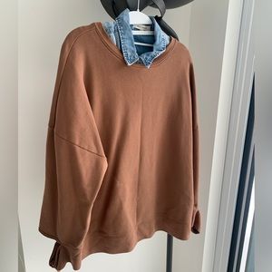 Oak+fort sweatshirt + F21 denim shirt, two for only $15